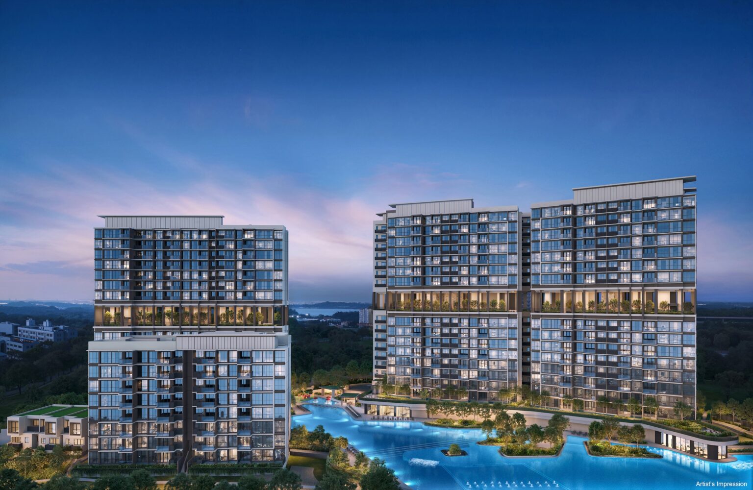 Lentor Gardens Residences seen from the north — artist's impression