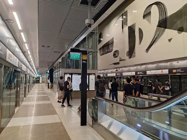 Lentor MRT station platform on the Thomson–East Coast Line